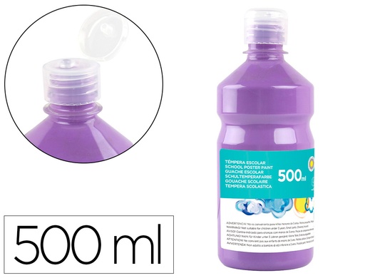 [2059203] LIDERPAPEL - TEMPERA LIQUIDA ESCOLAR 500 ML LILA (Ref.TP12)