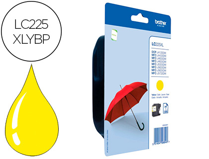 [9063900] BROTHER - Cartuchos ORIGINALES Inyección De Tinta LC225XL Amarillo (Ref.LC225XLYBP)