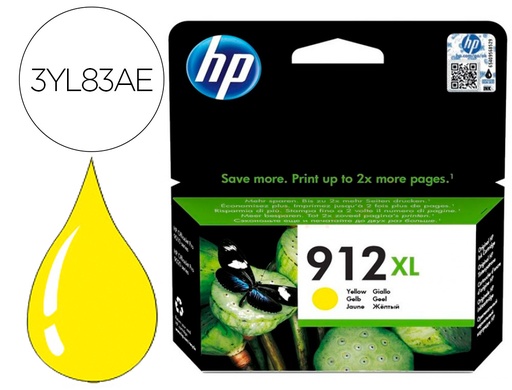 [9159522] HP ( HEWLETT PACKARD ) - Ink-jet 912 xl officejet 8010 / 8020 / 8035 amarillo 825 pag (Ref. 3YL83AE)