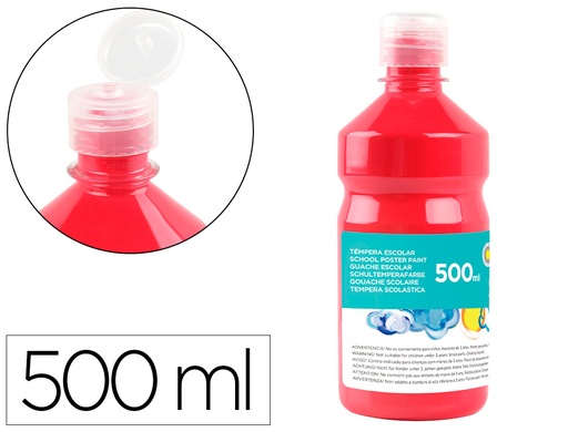 [2059201] LIDERPAPEL - TEMPERA LIQUIDA ESCOLAR 500 ML ROJO ESCARLATA (Ref.TP10)