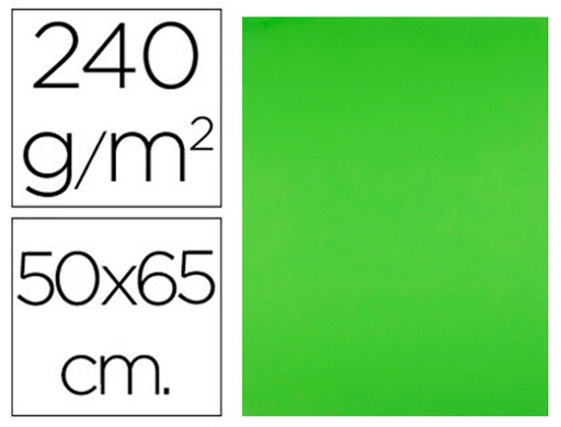 [2064585] LIDERPAPEL - CARTULINA 50X65 CM 240G/M2 VERDE PISTACHO PAQUETE DE 25 UNIDADES (Ref.CT33)