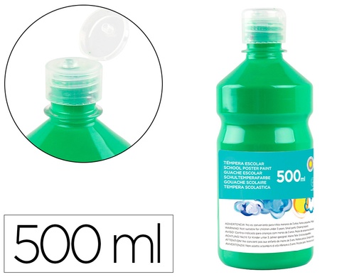 [2059207] LIDERPAPEL - TEMPERA LIQUIDA ESCOLAR 500 ML VERDE (Ref.TP16)