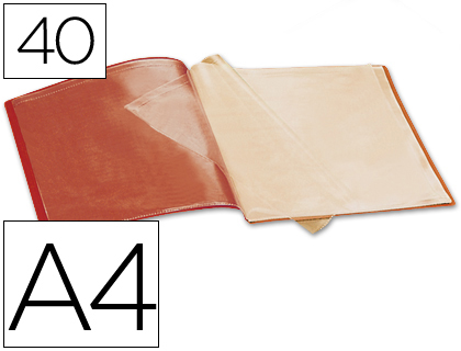 [2023037] LIDERPAPEL - CARPETA ESCAPARATE 37930 40 FUNDAS POLIPROPILENO DIN A4 ROJA (Ref.CJ20)