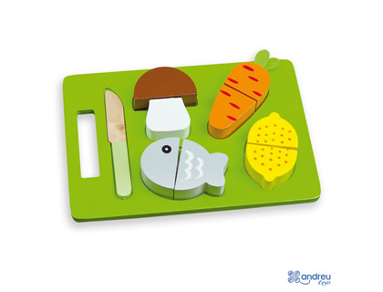 [2068242] AMBITOYS - Juego bandeja alimentos para cortar 21,4x15x3 cm (Ref. 16403)