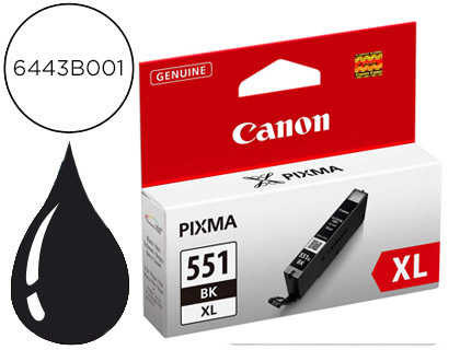 [9090735] CANON - Cartuchos ORIGINALES Inyección De Tinta 551 XL Negro (Ref.6443B001)