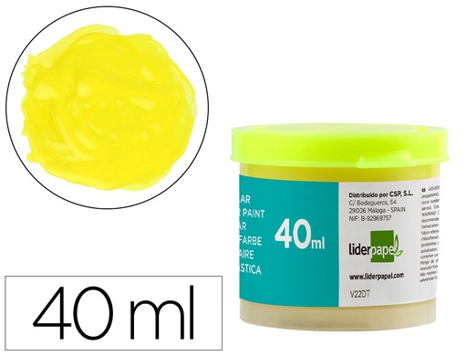 [2062927] LIDERPAPEL - TEMPERA ESCOLAR 40 ML AMARILLO LIMON (Ref.TP57)