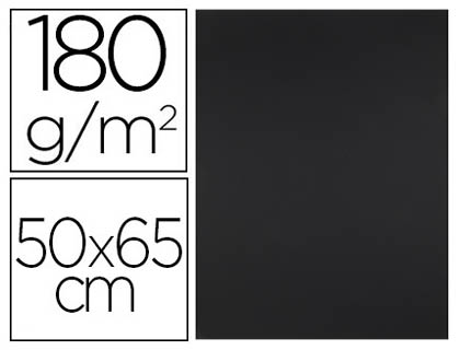[2079454] LIDERPAPEL - CARTULINA 50X65 CM 180G/M2 NEGRO PAQUETE DE 25 (Ref.CX66)