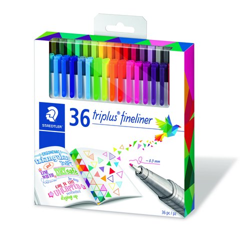 [9079662] STAEDTLER - Rotuladores triplus fineliners edicion johanna basford estuche plastico de 36 colores (Ref. 334 C36JB)