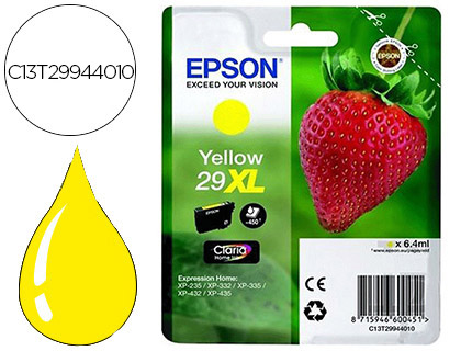 [9079470] EPSON - Cartuchos Inyección Tinta ORIGINALES 29XL AMARILLO 450pág. (Ref.C13T29944012)