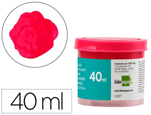 [2062932] LIDERPAPEL - TEMPERA ESCOLAR 40 ML MAGENTA (Ref.TP62)
