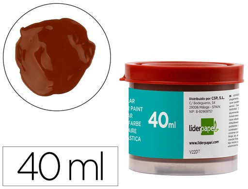 [2062933] LIDERPAPEL - TEMPERA ESCOLAR 40 ML MARRON (Ref.TP63)