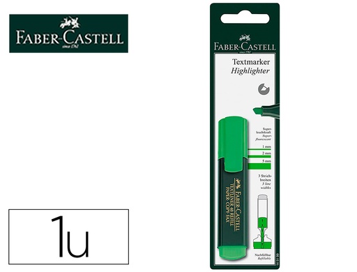 [2161367] FABER CASTELL - Rotulador fluorescente textliner 48-63 verde blister de 1 unidad (Ref. 145199)