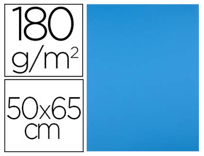 [2079446] LIDERPAPEL - CARTULINA 50X65 CM 180G/M2 AZUL PAQUETE DE 25 (Ref.CX58)