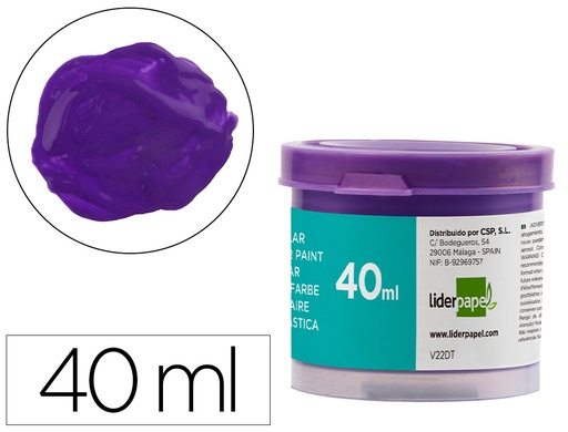 [2062940] LIDERPAPEL - TEMPERA ESCOLAR 40 ML VIOLETA (Ref.TP70)