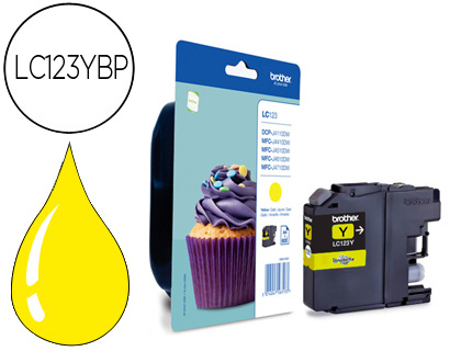 [9057571] BROTHER - Cartuchos ORIGINALES Inyección De Tinta LC123Y Amarillo (Ref.LC123YBP)