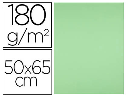 [2079462] LIDERPAPEL - CARTULINA 50X65 CM 180G/M2 VERDE PISTACHO PAQUETE DE 25 (Ref.CX74)