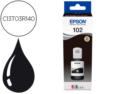 [9156626] EPSON - Tinta ecotank 102 et-2700 / 2750 / 3700 / 3750 / 4750 bote de 127 ml negro 7.500 pag (Ref. C13T03R140)