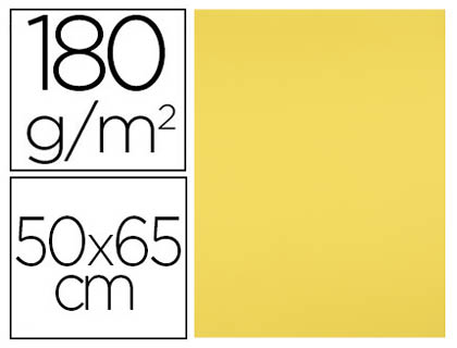 [2079445] LIDERPAPEL - CARTULINA 50X65 CM 180G/M2 AMARILLO LIMON PAQUETE DE 25 (Ref.CX57)