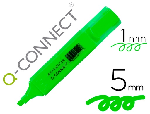 [2026006] Q-CONNECT - ROTULADOR FLUORESCENTE VERDE PUNTA BISELADA (Ref.KF01113)
