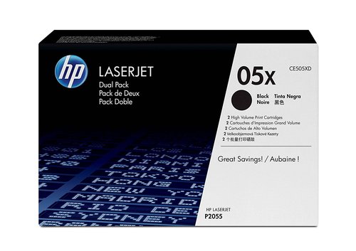 [9057703] HP ( HEWLETT PACKARD ) - Toner Laser ORIGINALES 05X Negro Pack de 2 (Ref.CE505XD)