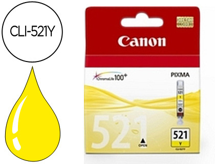 [2046011] CANON - Cartuchos ORIGINALES Inyección De Tinta CLI-521Y AMARILLO PIXMA MP620/630/980 IP3600/4600 (Ref.2936B001)