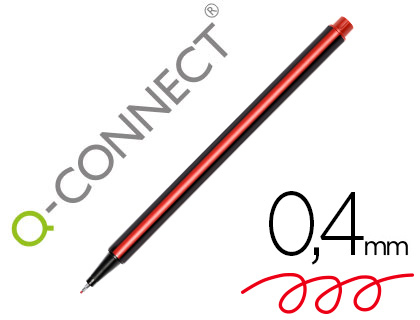 [2155266] Q-CONNECT - Rotulador punta de fibra fine rojo 0.4 mm (Ref. KF18049)