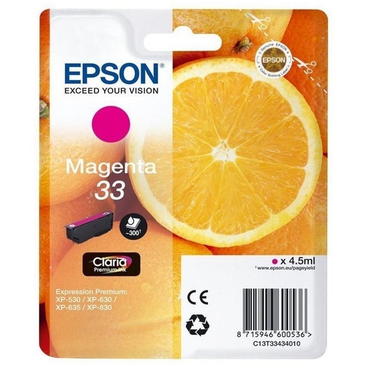[9064013] EPSON - Cartuchos ORIGINALES Inyección De Tinta INY MG CLAPREM33 (Ref.C13T33434012)