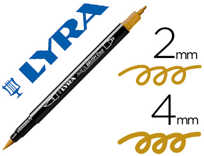 [2150915] LYRA - Rotulador aqua brush acuarelable doble punta fina y pincel ocre dorado (Ref. 6520083)
