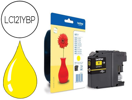 [9072829] BROTHER - Cartuchos ORIGINALES Inyección De Tinta LC121Y Amarillo (Ref.LC121YBP)