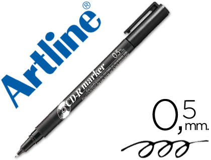 [2026394] ARTLINE - ROTULADOR PARA CD PUNTA DE FIBRA PERMANENTE EK-883 NEGRO -PUNTA REDONDA 0.5 MM (Ref.EK-883-N)