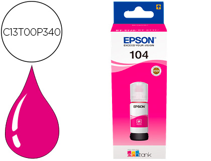 [9156532] EPSON - Tinta ecotank 104 et-2710 / 2711 / 2712 / 2720 / 2726 / 4700 magenta 7500 paginas (Ref. C13T00P340)