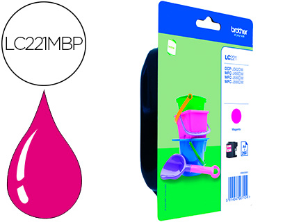 [2153901] BROTHER - Cartuchos ORIGINALES Inyección De Tinta magenta 260 pág.A4 (Ref.LC221MBP)