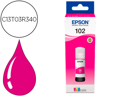 [9156625] EPSON - Tinta ecotank 102 et-2700 / 2750 / 3700 / 3750 / 4750 bote de 70 ml magenta 6.000 pag (Ref. C13T03R340)
