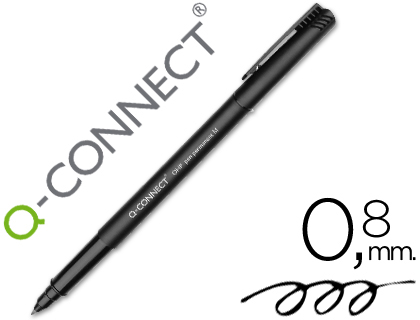 [2043298] Q-CONNECT - ROTULADOR RETROPROYECCION PUNTA FIBRA MEDIA REDONDA 0.8 MM PERMANENTE NEGRO (Ref.KF01200)