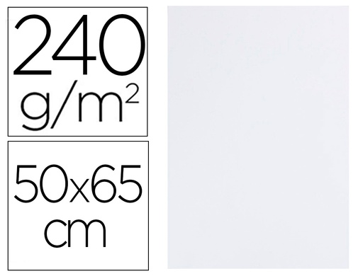 [2026965] LIDERPAPEL - CARTULINA 50X65 CM 240G/M2 BLANCO (Ref.CX01)