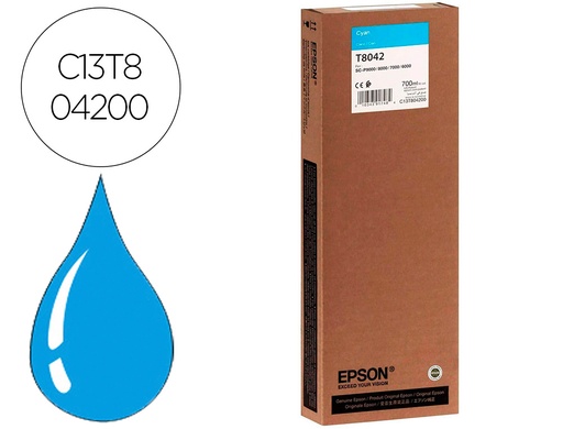 [9160902] EPSON - Ink-jet gf surecolor serie sc-p cian ultrachrome hdx/hd 700ml (Ref. C13T804200)