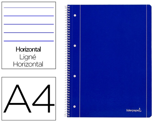 [2029111] LIDERPAPEL - CUADERNO ESPIRAL A4 MICRO SERIE AZUL TAPA BLANDA 80H 80 GR HORIZONTAL CON MARGEN 4 TALADROS AZUL (Ref.BE05)