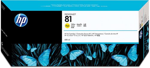 [9047594] HP ( HEWLETT PACKARD ) - Cartuchos ORIGINALES Inyección De Tinta 81 Amarillo 680ml (Ref.C4933A)