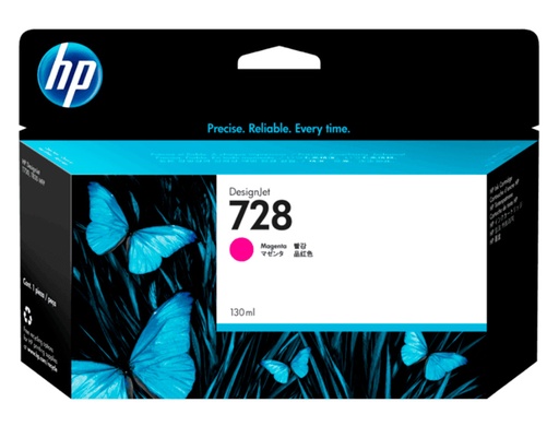 [1935329] HP ( HEWLETT PACKARD ) - Cartuchos ORIGINALES Inyección De Tinta 728 130-ml magenta para DesignJet T730 Printer, T830 MFP() (Ref.F9J66A)