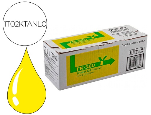 [9161489] KYOCERA MITA - KYOCERA - Toner -mita fs-c5150dn p6021cdn amarillo tk-580y (Ref. 1T02KTANL0)