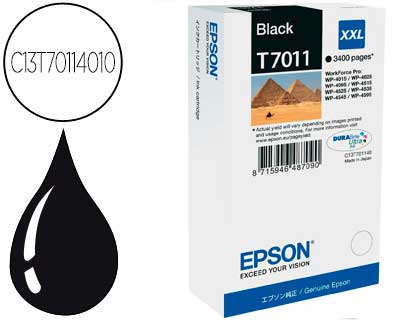 [9057657] EPSON - Cartuchos ORIGINALES Inyección De Tinta INY T7011XXL NG (Ref.C13T70114010)