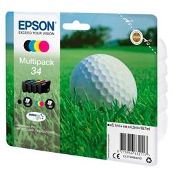 [2153708] EPSON - INK-JET 34 WORKFORCE PRO WF-3720 / WF-3720DWF / WF-3725DWF PACK NEGRO AMARILLO CIAN Y MAGENTA 300 (Ref.C13T34664010)