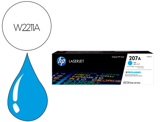 [9162592] HP ( HEWLETT PACKARD ) - Toner 207a laserjet pro m255dw / m255nw / m282nw / m283fdn cian 1250 paginas (Ref. W2211A)