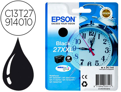 [9090860] EPSON - Cartuchos ORIGINALES Inyección De Tinta INY NG 2200P 27XXL (Ref.C13T27914012)