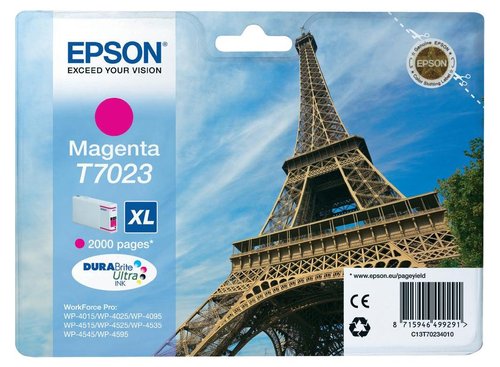 [9057655] EPSON - Cartuchos ORIGINALES Inyección De Tinta T7023XL MAGENTA 2.000pg (Ref.C13T70234010)
