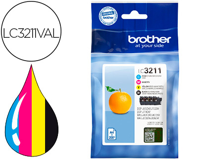 [9154544] BROTHER - Ink-jet lc3211 dcp-j572 / dcp-j772 / dcp-j774 / mfc-j890 / mfc-j895 paquete 4 amarillo (Ref. LC3211VAL)