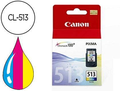 [2046006] CANON - Cartuchos ORIGINALES Inyección De Tinta CL-513 COLOR PIXMA MP240/260/480 ALTA CAPACIDAD (Ref.2971B001)