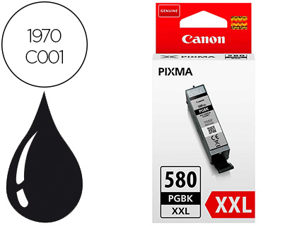 [9154290] CANON - Ink-jet 580 xxl pixma tr8550 / ts6250 / ts8250 / ts9150 / ts9550 negro 600 pag (Ref. 1970C001)