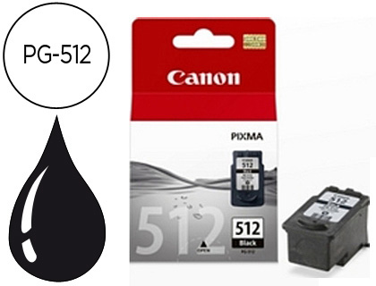 [2046005] CANON - Cartuchos ORIGINALES Inyección De Tinta PG-512 NEGRO PIXMA MP240/260/480 (Ref.2969B001)