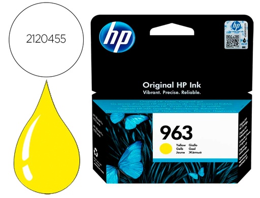 [9156633] HP ( HEWLETT PACKARD ) - Ink-jet 963 officejet pro 9010 / 9020 / 9022 / 9023 / 9025 amarillo 700 paginas (Ref. 3JA25AE)